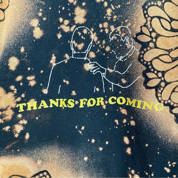 Handmade Floral Stencil Sweatshirt Pullover Mens XL Unisex Crewneck Upcycled - Picture 4 of 10